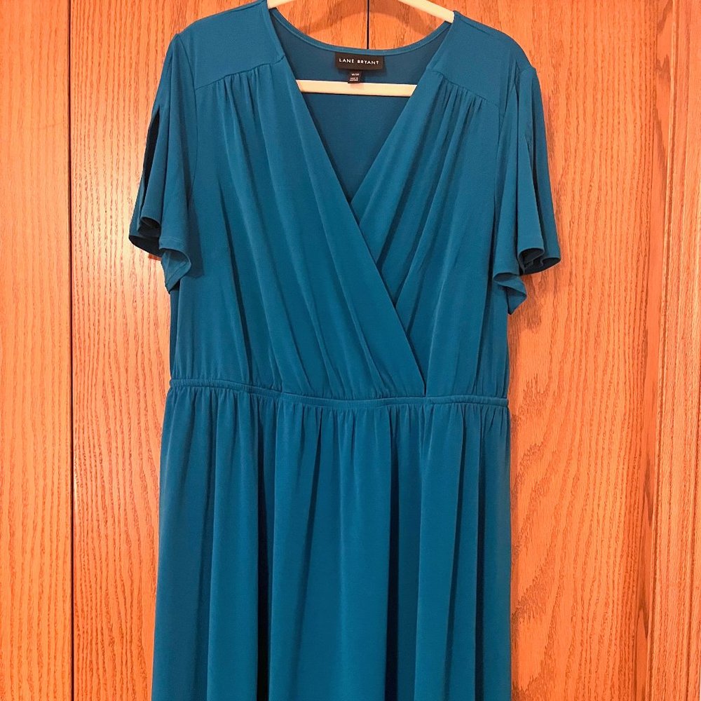 Lane Bryant dress - GORGEOUS color! Faux wrap - extremely flattering! Sz 18/20